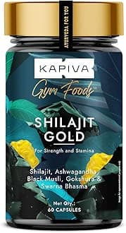 Shilajit/Shilajeet Gold 60 Capsules | Contains 24 Carat Gold | For Stamina, Muscle Growth & Energy | Ashwagandha, Gokshura, Safed Musali & Other Action Herbs & 100% Ayurvedic