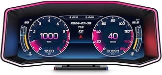obd2 Display,Heads Up Display for Cars,Car Heads Up Display,Speedometer with Speed,Slope Meter, Turbo Meter,Colorful Ambient Light,Overspeed Alarm,Digital Speedometer Plug and Play