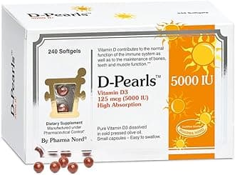 D-Pearls Vitamin D3 5000 IU (125mcg) | Easy-to-Swallow | Chosen for Major Immune Study [1] | Active Vitamin D Supplement in Cold-Pressed Olive Oil for Immune Support, Teeth, Muscle and Bone Health