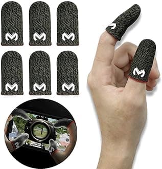 Aovon Gaming Finger Sleeves for Mobile Game Controller - High-Sensitive Anti-Sweat Breathable Seamless Finger Sleeve for PUBG/Knives Out/Rules of Survival (3 Pairs)