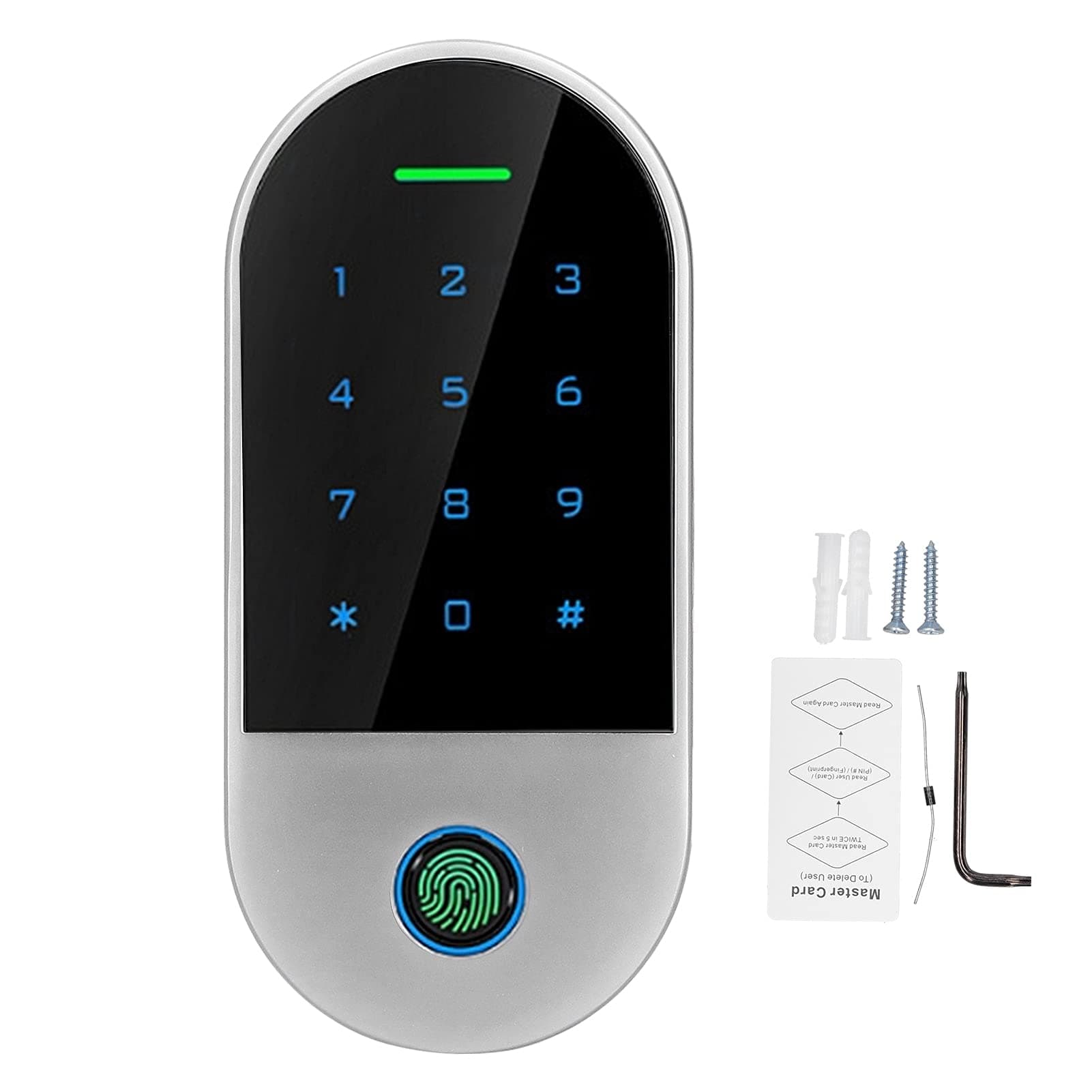 Access Control Keypad, Keypad Access Control Metal IP66 125KHZ RFID Security Access Control Keypad, Touch Access Control System for Tuya Bluetooth Fingerprint Password Card Unlock