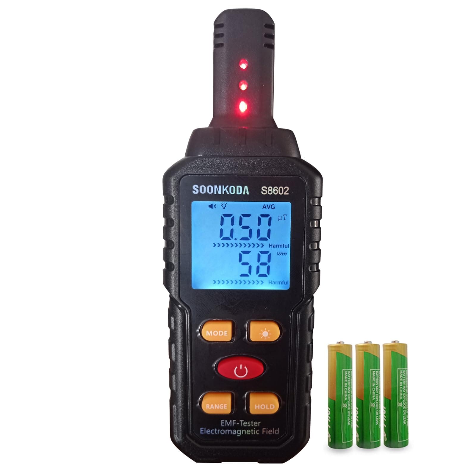3 in 1 EMF Meter,EMF Reader,Electromagnetic Field Radiation Detector,EMF Tester for Home,EMF Detector with Sound Light Alarm,Ghost Hunting Equipmetent