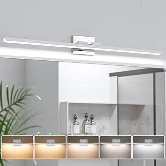 VOLISUN Modern Bathroom Vanity Light 48 inch, Rotatable, 30W Dimmable 5CCT Led Bathroom Light Fixture Over Mirror, Chrome Vanity Light for Bathroom Mirror Cabinets-ETL Certificated