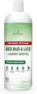 Lice & Bed Bug Extra Strength Laundry Additive - Environmentally Responsible, Odorless & Stain-Free Liquid Laundry Treatment - Safe for Children & Pets - Any Water Temperature (32 oz)