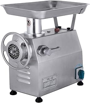 GJJSZ 850W Electric Meat Grinder 218PRM Mincer Sausage Maker Commercial Stainless Steel Food Grinding Mincing Machine Home Kitchen Tool 1 Cutting Plate and 1 Cutting Knife