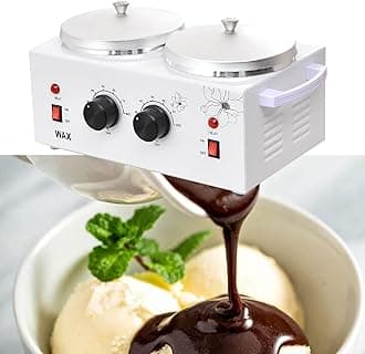 0~80℃ Electric Chocolate Melting Machine Aluminum Alloy 2 Pot*600ML Candy Melter 200W Chocolate Tempering Machine,for Chocolate, Candy, Butter, Cheese