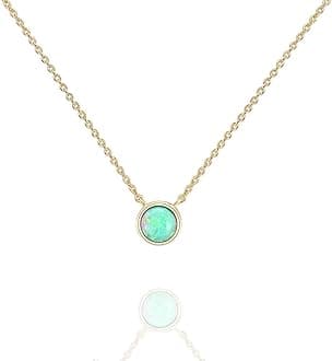 PAVOI 14K Gold Plated Created Opal Necklace | Opal Necklaces for Women