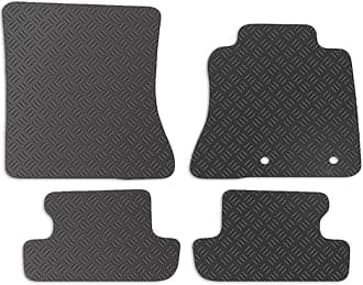 Carsio Rubber Car Mats For Ford Mustang 2015+ Onwards 4 clips Tailored Fit Floor Mat Set Complete Accessory Black Custom Fitted - All Weather & Heavy Duty, Anti-Slip Backing with Clips