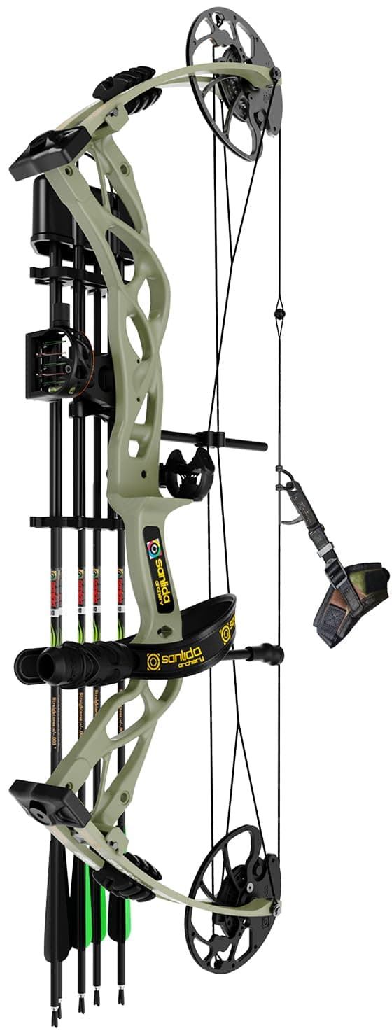 Sanlida Dragon X9 Ready to Hunt Compound Bow Package for Adults, Archery Compound Bow and Arrow Set, 0-70 Lbs Draw Weight, No Bow Press Needed, Limited Life-time Warranty, RH Only