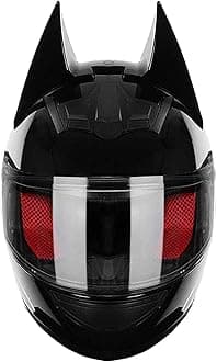 Cat Helmet with Ear for Motorcycle Women Men Full Face Street Helmet, Adult Personalized Cat Ear Helmet Modular Flip Up Visors Motocross Helmet Accessories, ECE Certified B,L