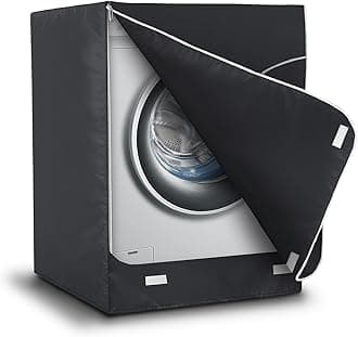Washer/Dryer Cover for Front Load, Washing Machine Cover Waterproof, Dustproof and Anti-UV, Heavy Duty Oxford Washer Covers for Outside, 27"W x 33"D x 39"H -Black