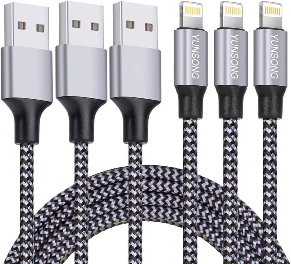 iPhone Charger [MFi Certified], 3Pack 6FT Nylon Braided Lightning Cable Fast Charging High Speed Data Sync USB Cord Compatible with iPhone 14 13 12 11 Pro Max XS XR X 8 7 6S 6 Plus SE