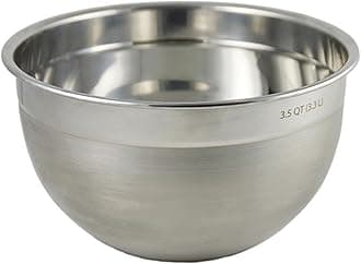 Medium Stainless Steel Mixing Bowl 3.5 Quart Nesting Metal Bowl with Rounder Lip Edge, Dishwasher Safe Single Metal Bowl Kitchen Prep Essential, Whisking Bowl for Baking and Cooking