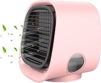 Airabreeze Portable Air Conditioner - 2025 Aira Breeze Air Cooler with LED Nightlight, Portable Airbreeze Fan Humidifier & Scent Dispenser, 3 Speed Settings, Instant Cooling in 90 Seconds (Pink)