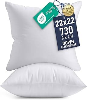 Utopia Bedding Throw Pillows Insert - Bed and Couch Pillows - Indoor Decorative Pillows 22" x 22" (55 x 55 cm) White UB1267