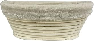 8.2 : Agile-Shop Oval Long Banneton Brotform Bread Dough Proofing Rising Rattan Handmade Basket & Liner (8.2)