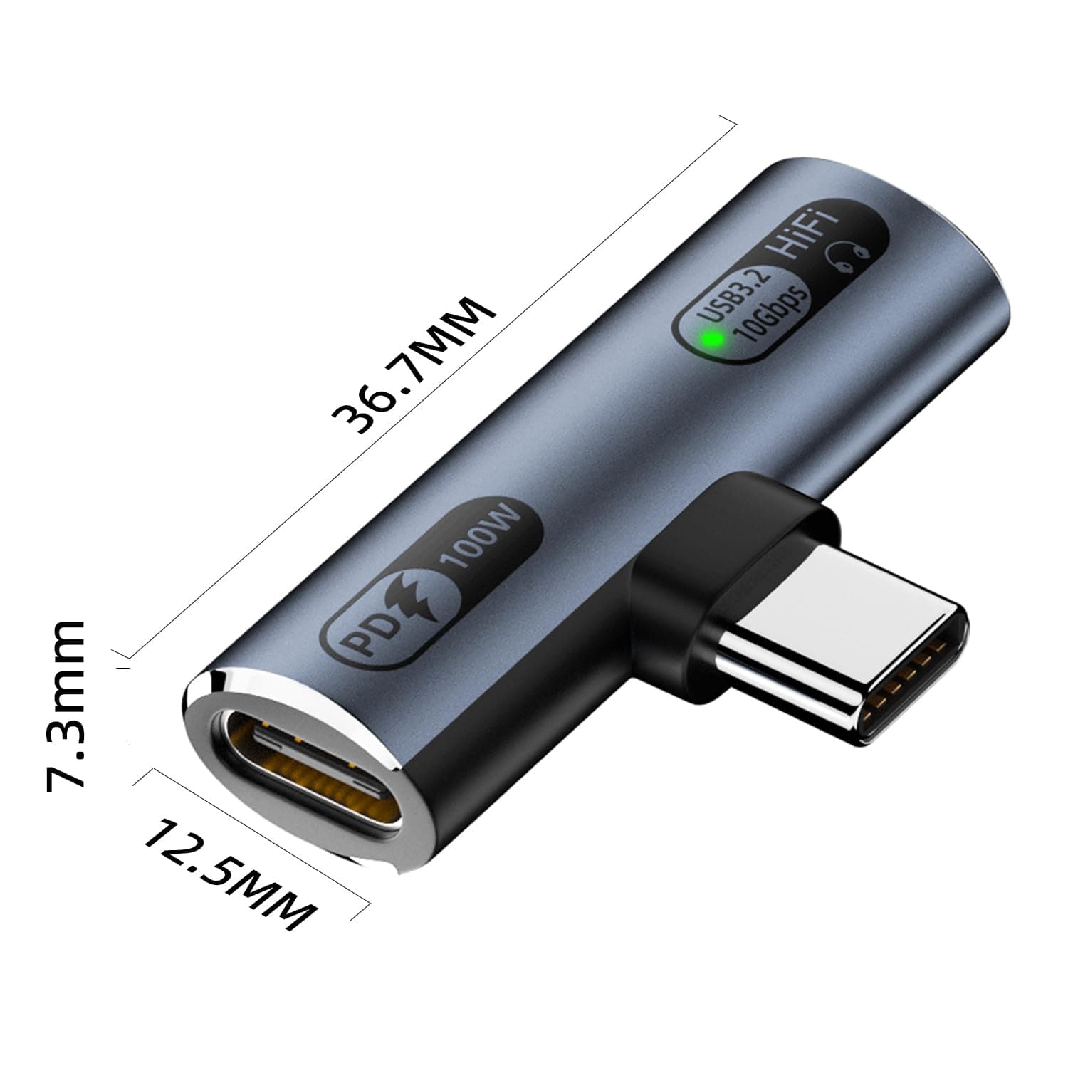 USB C Splitter with 100W Fast Charging, Dual USB C Headphone and Charger Adapter Dongle for iPhone 16/15 Series, iPad, MacBook, Galaxy S24/S23 and More - Grey (No for Power and Video Output)