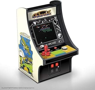 My Arcade Micro Player Mini Arcade Machine: Galaxian Video Game, Fully Playable, 6.75 Inch Collectible, Color Display, Speaker, Volume Buttons, Headphone Jack, Battery or Micro USB Powered