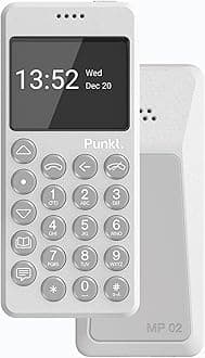Punkt. MP02 New Generation 4G LTE Minimalist Mobile Phone, Unlocked, Nano-SIM, WiFi Hotspot,2GB RAM+16GB Storage, 1280 mAh Battery (Light Grey)