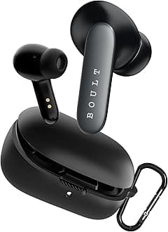 Sounce Earphone Case Cover Compatible for Boult Audio Z20 Pro/Boult Audio Z20, Soft Silicone Skin Case Cover Shock-Absorbing Protective Case with Keychain [Front LED Visible] - Black