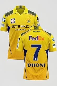 New Yellow THALA DHONI CSKK Cricket Jersey 2024/25 Home Yellow