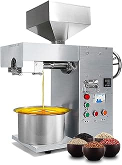 SaCLi cold extraction machine mini oil machineIntelligent commercial household oil press fully automatic nut seed crushing olive oil press voltage 110V(Color:220V)