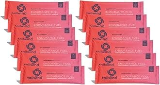 Tailwind Nutrition Endurance Fuel, Caffeine Drink Powder Mix Single Serving with Electrolytes, Non-GMO, Free of Soy, Dairy, and Gluten, Vegan-Friendly, Raspberry Buzz, Pack of 12