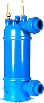 Pool Water Heat Exchanger 39 kBtu Titanium Twisted Tube PVC Shell for Swimming Pool Heat Pump Solar Spa Heating and Cooling