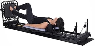 AeroPilates Reformer 4420 Plus Floor Mat - Pilates Reformer Workout Machine for Home Gym - Cardio Fitness Rebounder - Foldable - 300 lbs Weight Capacity