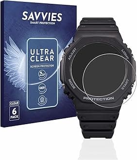 Savvies 6 Pack Screen Protector compatible with Casio G-Shock GA-B2100 Protection Film Clear