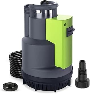 550W Submersible Water Pump, 11500L/H Automatic/Mode Control with Integrated Float Switch, Drain Transfer Water from Pond Hot Tub Swimming Pool Rain Barrel Basement, Adapter with Check Valve