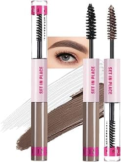 evpct 2-in-1 Tinted Brow Gel & Clear Brow Setting Glue Eyebrow Gel Kit - Strong Hold 24HR Waterproof Smudgeproof Eyebrow Makeup for Natural Soft Full Brows, Brows Enhancer Mascara Makeup - Taupe