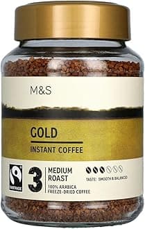 M&S Marks & Spencer Gold Medium Roast Instant Coffee, 100% Arabica Freeze-Dried, Fairtrade, 200g