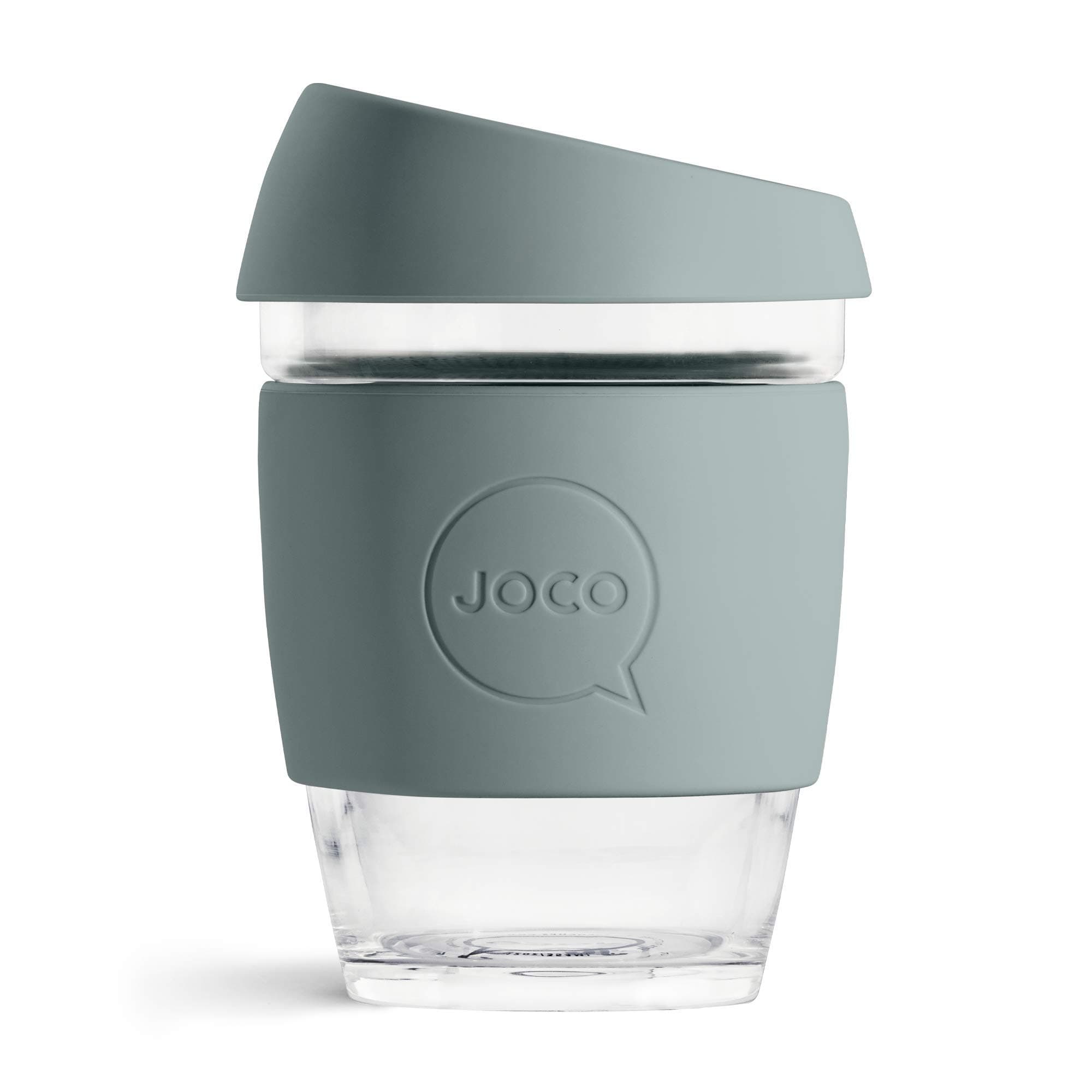 JOCO Glass Reusable Coffee Cup (Bluestone, 12 oz)