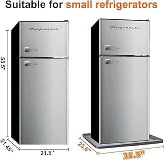 Mini fridge Silicone Mat with Raised Edge, Under Washing Machine Pad Under Mini Refrigerator Freezer Protect From Appliance Leaks Water Spills absorbent (Grey, 26" x 24")