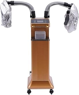 Multifunctional Hair Dyeing Machine, 110V 650W Nano Hair Steamer/Hair Oil Machine Stand Up Base Salon Spa Equipment for Hairdressing Care Hair Repair (Gold)