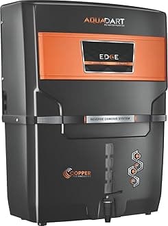 AquaDart RO Water Purifier | 12L | RO+UV+UF+ Copper +TDS Control + UV | Purified Water with Goodness copper of Black & Copper For Home and Office (Made In India) EDGE