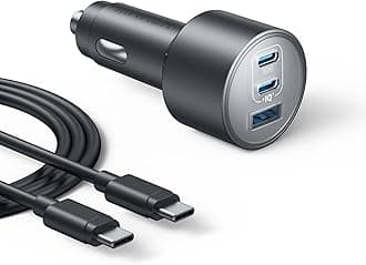 Anker iPhone 17 USB-C Car Charger, 167.5W Max 3-Port Ultra-Compact Type-C Fast Car Charger for MacBook Pro/Air, iPhone 17/16/15 Series, Samsung S24/S23, iPad Pro, AirPods and More