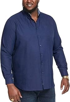 Men's Plus Size Richard Basic Oxford Long Sleeve Shirt in 5 Colours 2XL to 6XL