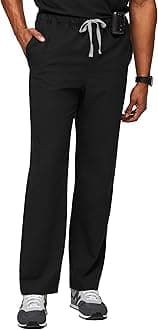 FIGS Pisco Basic Scrub Pants for Men – Black, L Tall
