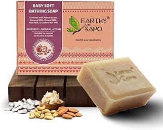 Handmade Baby Soft Bathing Soap (Coconut, Almond & Oat Milk, Kokum Butter) 100g, Pack of 1 | Natural, Gentle Bath Soap for Babies Sensitive Skin