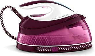 Philips UK Kitchen and Home Philips PerfectCare Compact Steam Generator Iron with 400g steam Boost, 2400 W, Burgundy & White - GC7842/46
