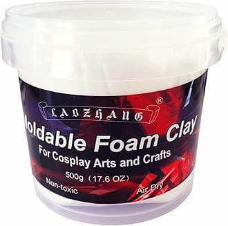 500g White Cosplay Foam Clay, Lightweight Sculpting Foam, Air Dry Clay for Cosplay and Crafts, 498.951g