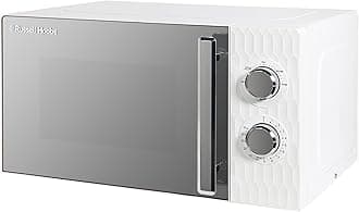 Russell Hobbs Honeycomb RHMM715 17 Litre 700W White Solo Manual Microwave with 5 Power Levels, Integrated Timer and Defrost Function (White)