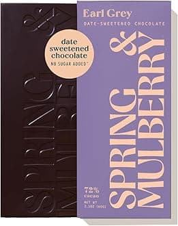 Spring & Mulberry Dark Chocolate Bars – Healthy Chocolate, Date-Sweetened - Earl Grey 3 Pack