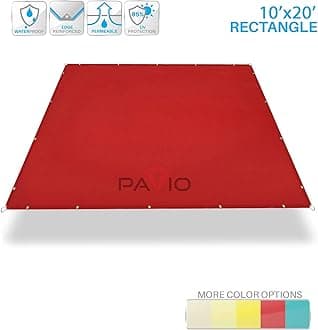 Patio Paradise 10' x 20' Waterproof Sun Shade Sail Rectangle Shade Cloth with Grommets, 260 GSM Patio Canopy Awning 95% UV Block for Backyard Deck Pergola Replacement Cover, Red, Customized