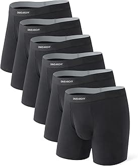 DAVID ARCHY Men's Underwear Boxer Briefs Cotton Comfortbale Soft Breathable with Fly Underwear for Men 6 Pack