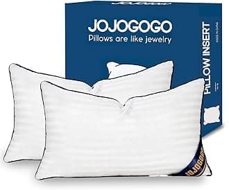 JOJOGOGO 12x24 Indoor Lumbar Pillow Inserts Set of 2, 12 x 24 White Decorative Pillow Inserts for Couch Living Room Bed and Sofa, Synthetic Down Alternative Indoor Decor Lumbar Pillows