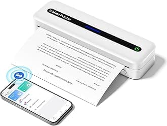 Portable Printer Wireless Bluetooth for iPad iPhone Android Laptop - A4 Inkless Printer for 2"/3"/4"/8.26"/8.5x11" Thermal Paper - 300DPI Mobile Printer for Vehicle Travel Home Office PDF Word TXT