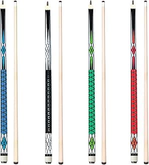 'Joovon Pool Sticks Set of 4 and Pool Sticks Set of 2 with 13mm Cue Tip 58'' Pool Cue with Rubber Anti-Skid Sleeve'